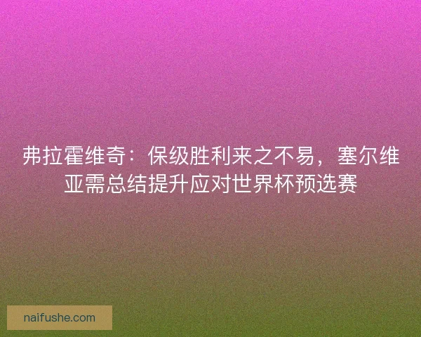 弗拉霍维奇：保级胜利来之不易，塞尔维亚需总结提升应对世界杯预选赛